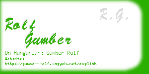 rolf gumber business card